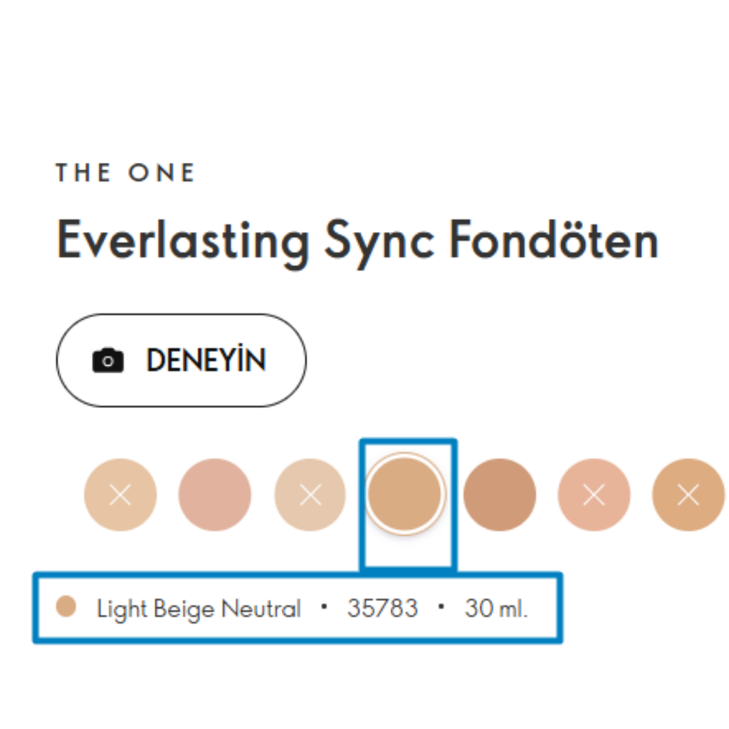 Oriflame THE ONE Everlasting Sync Fondöten Light Beige Neutral SPF 30 30 ml