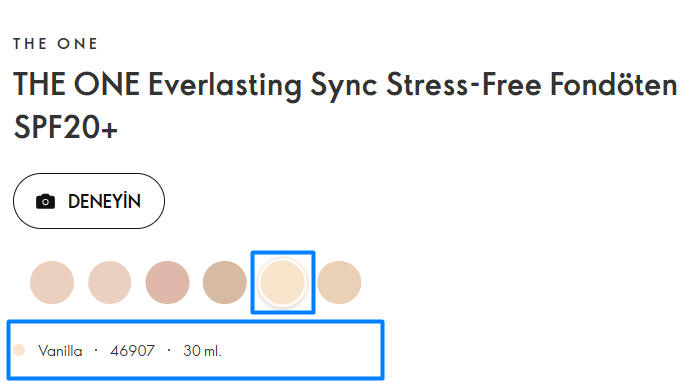 Oriflame THE ONE Everlasting Sync Stress-Free Fondöten SPF 20+ Vanilla 30 ml